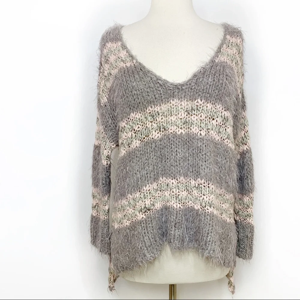 Free People Linus Stripe Pullover Sweater
